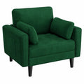 Fauteuil relax, en tissu, coloris vert, pour le salon