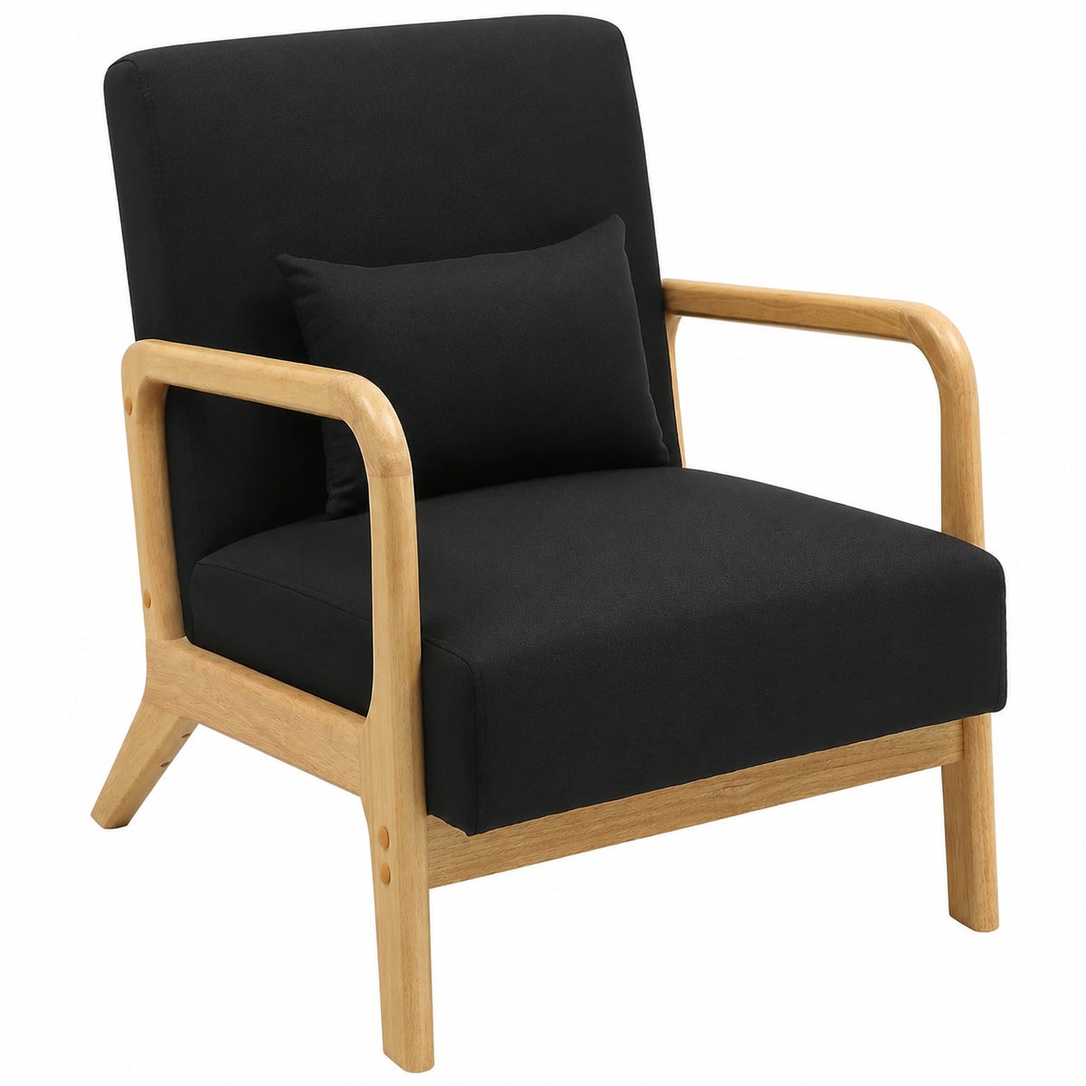 Fauteuil relax, en tissu, rembourré, coloris noir, pour le salon