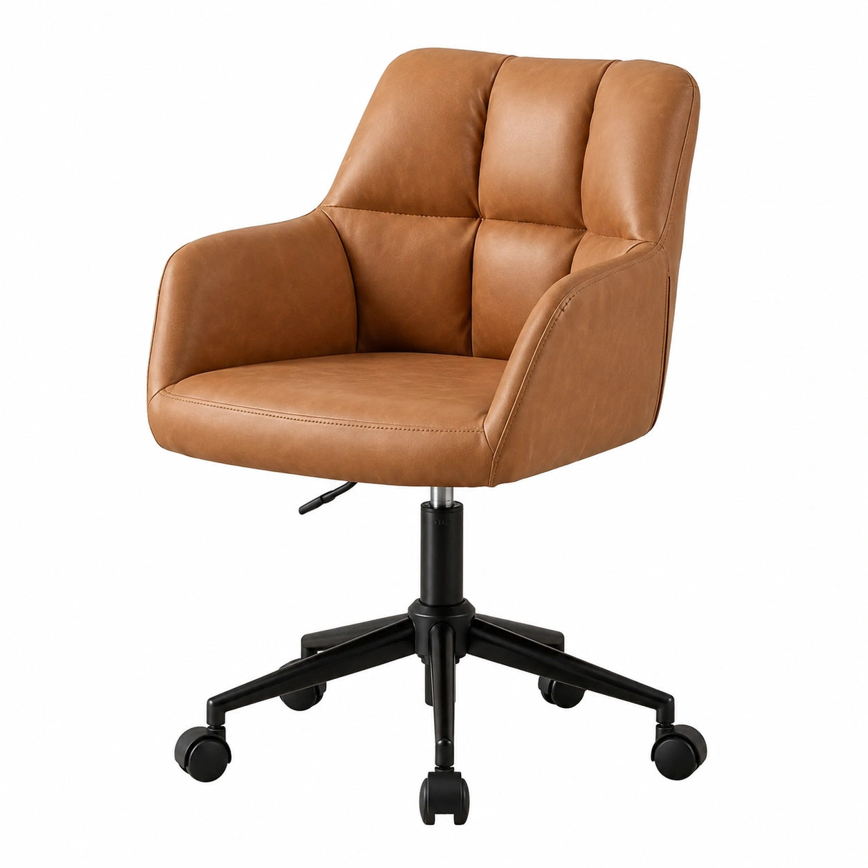 Bureau, en cuir, sur roulettes, coloris marron, pour l’espace de travail