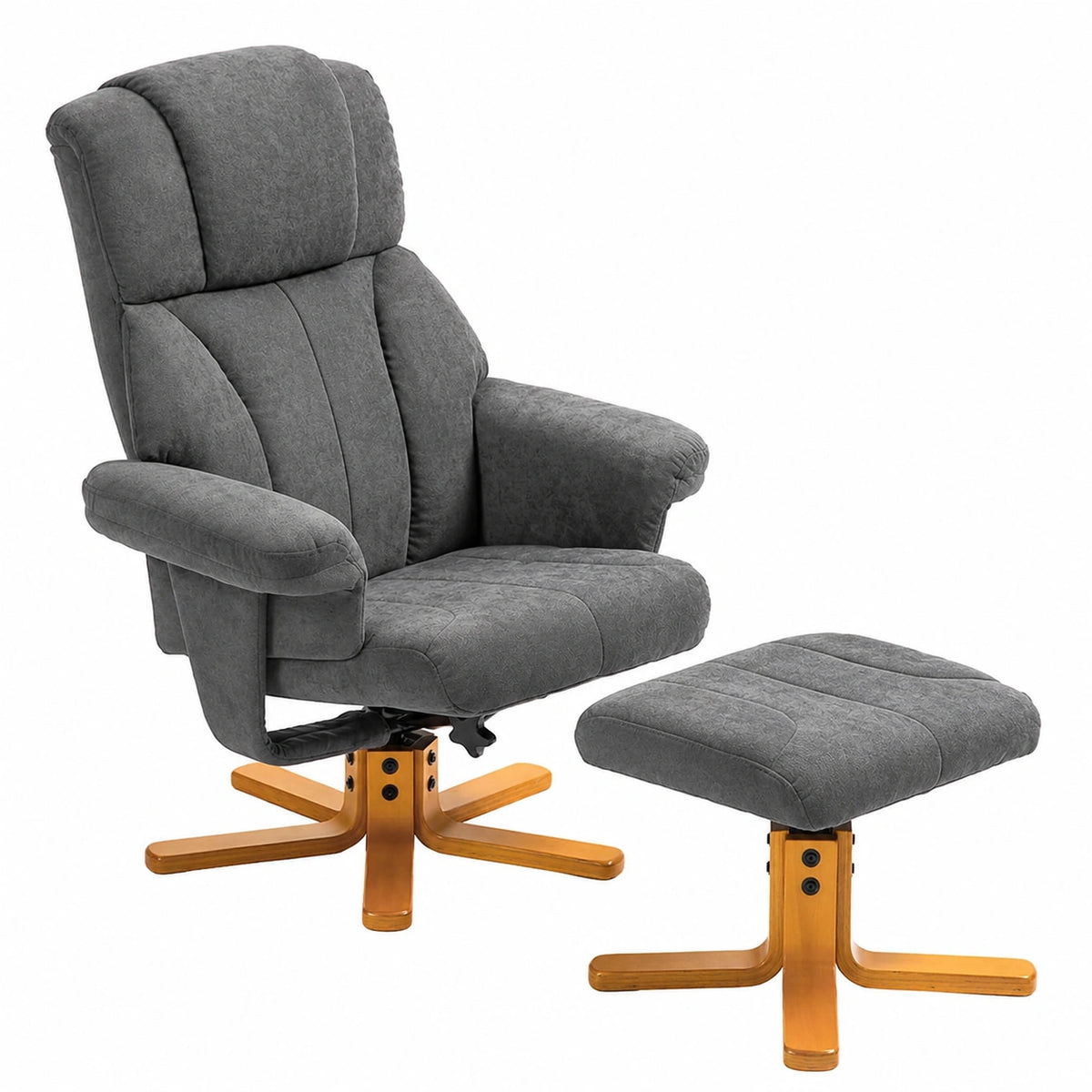 Fauteuil relax, rembourré, en velours, coloris gris, pour le salon
