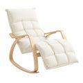 Fauteuil, réglable, en lin et tissu, coloris crème, 123 x 92 cm, pour le salon ou la chambre