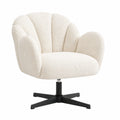 Fauteuil, en métal, pivotant, coloris blanc, pour le salon ou la chambre