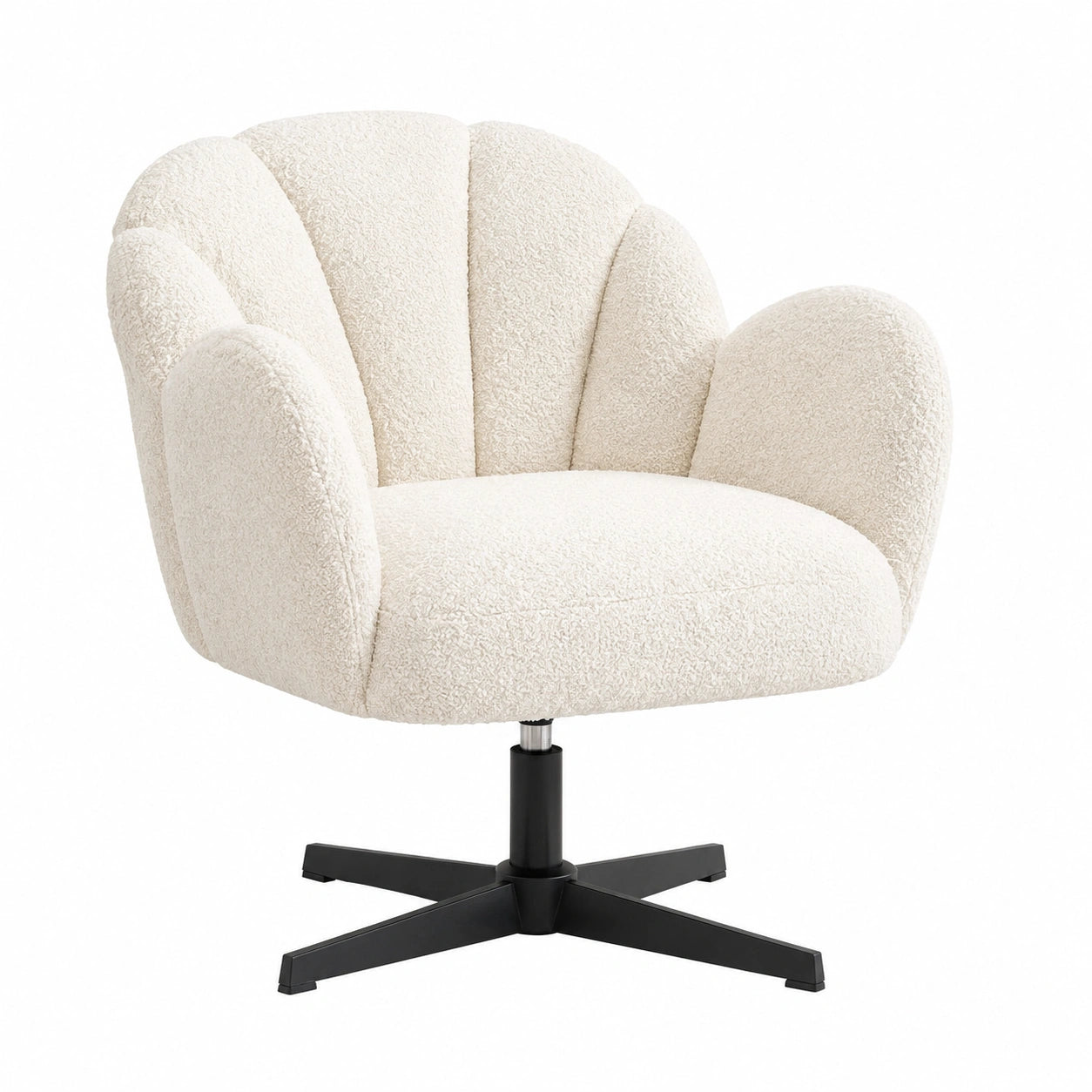 Fauteuil, en métal, pivotant, coloris blanc, pour le salon ou la chambre