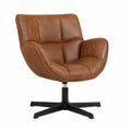 Coiffeuse, pivotant, en métal et cuir, coloris marron, pour la chambre