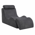 Canapé convertible, 1 place, en velours côtelé et tissu, coloris gris, pour le salon ou la chambre d’amis