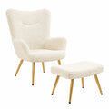Fauteuil, en tissu bouclette, coloris ivoire, pour le salon ou la chambre