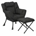 Fauteuil relax, en métal, coloris gris, pour le salon