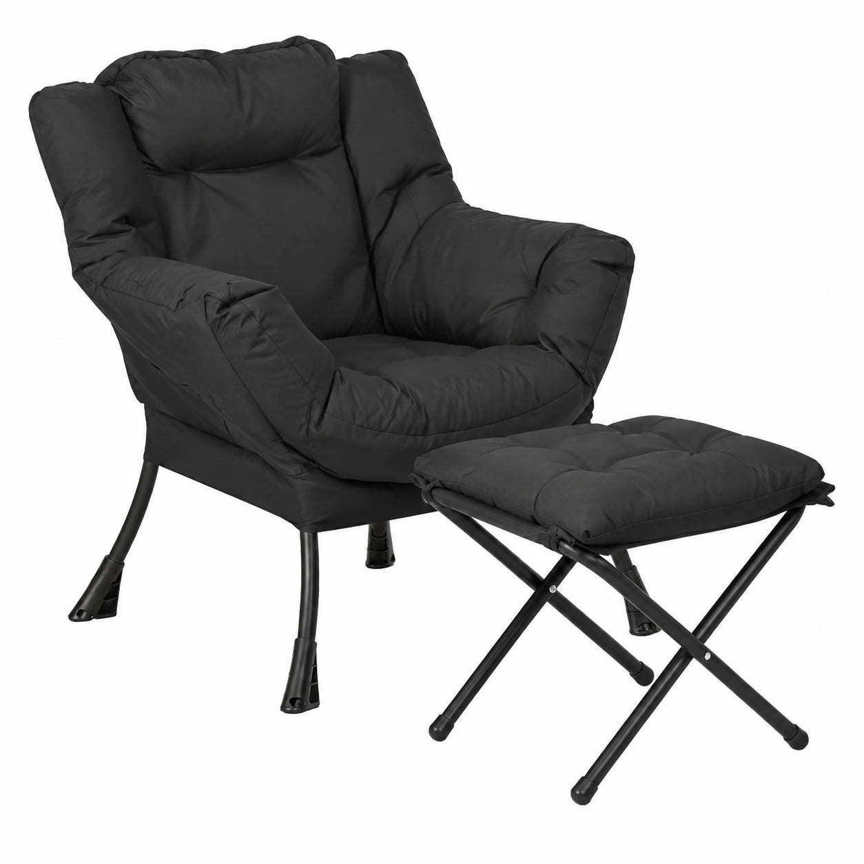 Fauteuil relax, en métal, coloris gris, pour le salon