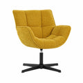 Fauteuil, pivotant, coloris jaune, pour le salon ou la chambre