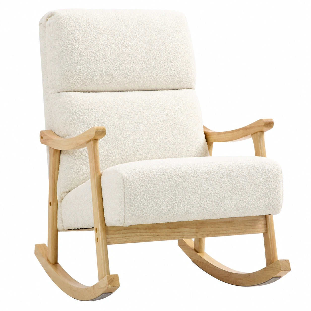 Fauteuil, rembourré, en velours, coloris crème, pour le salon ou la chambre