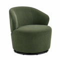 Fauteuil relax, pivotant, rembourré, en velours côtelé, coloris vert, pour le salon